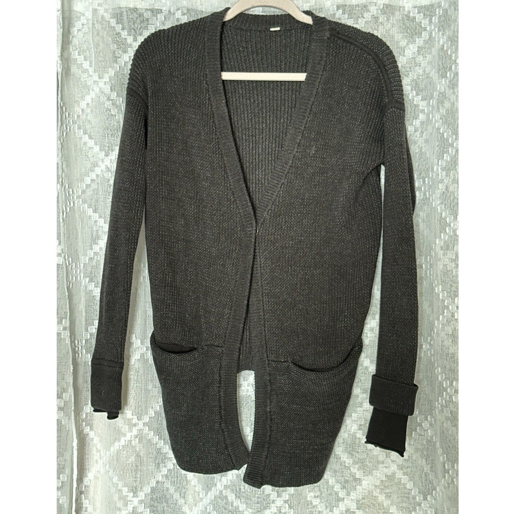Lululemon Black Wool Long Sleeve Casual Cardigan Womens Sweater Size S/M